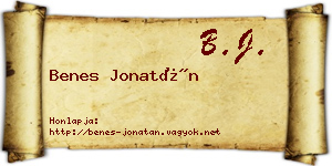 Benes Jonatán névjegykártya